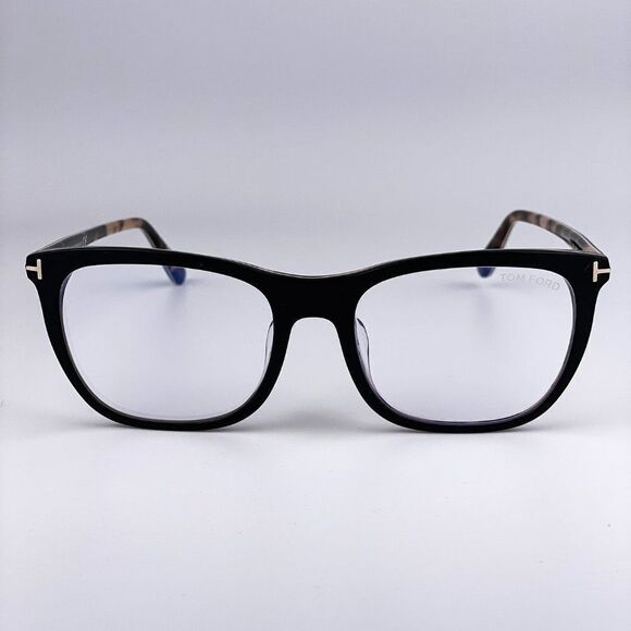 NEW TOM FORD FT5672-B 005 Black/Nude Blue Block Square Women Eyeglasses - Picture 3 of 11